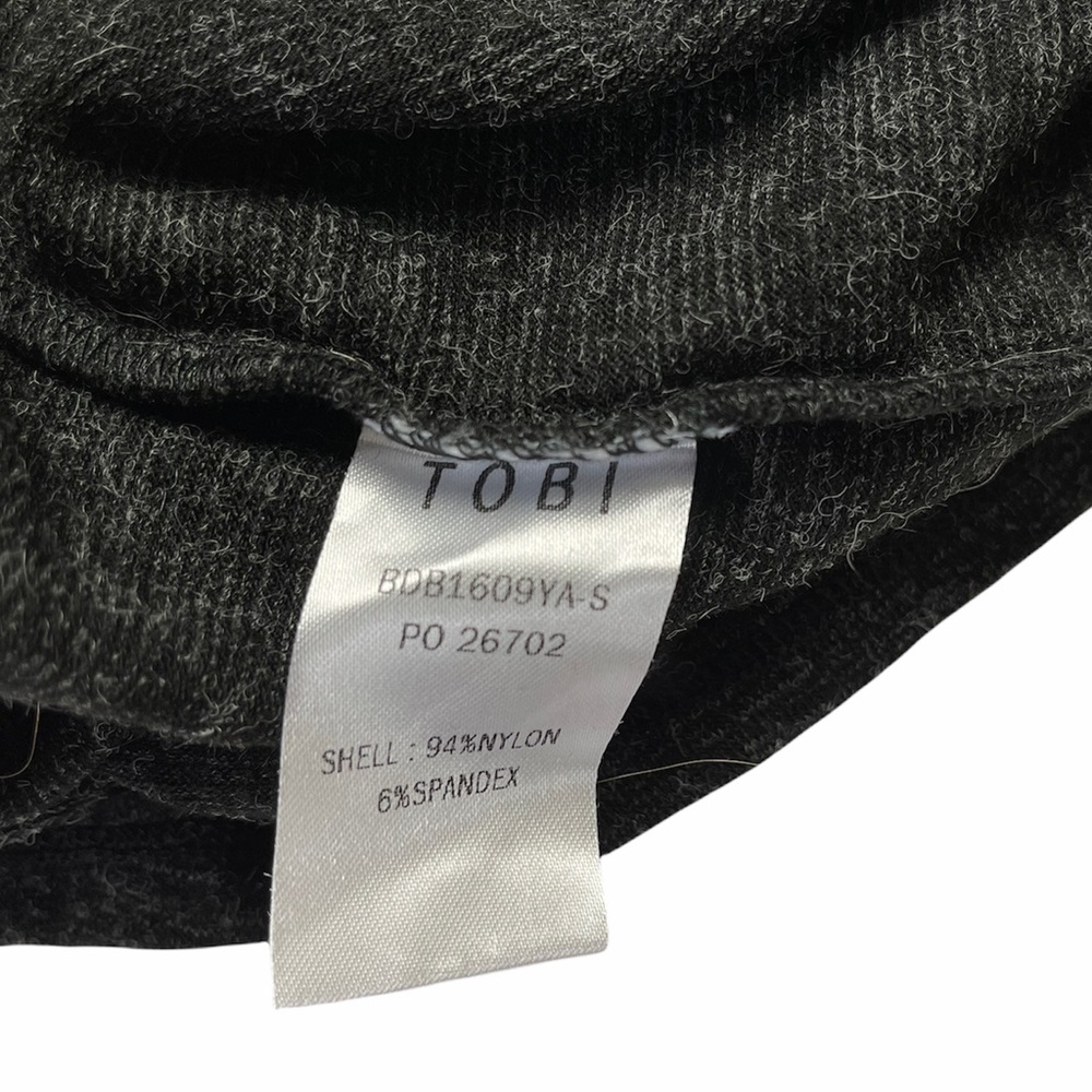 Tobi | Grey Long Sleeve V-Neck Fitted Knit Mini Dress S - Picture 5 of 10